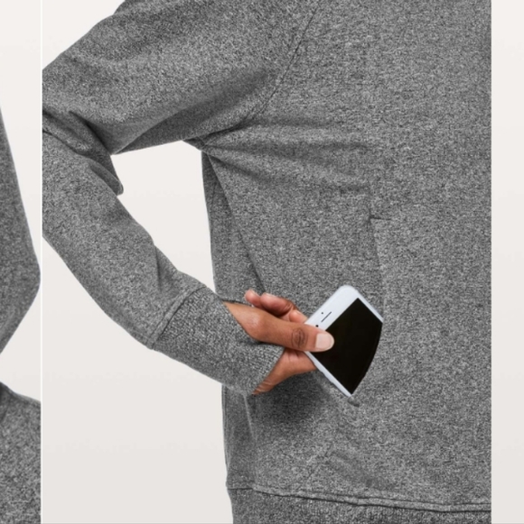 Lululemon Scuba Pullover Hoodie Sweatshirt in Heathered Speckled Black Size 8 - Picture 2 of 10